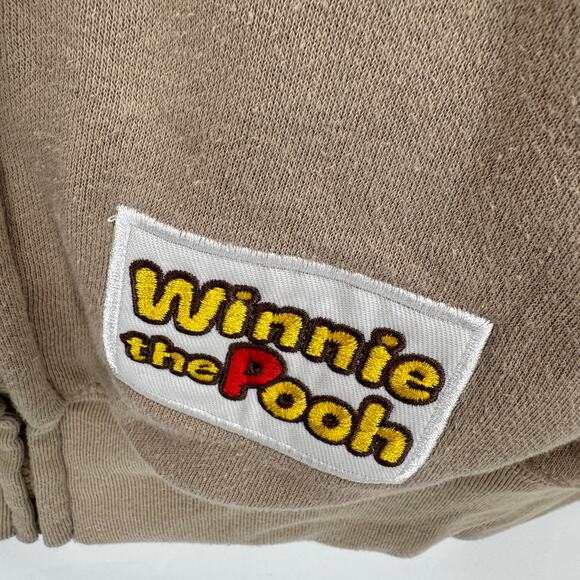 Winnie the Pooh Hoodie Womens Large Full Zip Fleece Embroidered Jacket + Patches - Picture 5 of 10